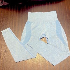 NVGTN sky blue seamless contour leggings, size small